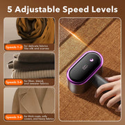Electric Lint Remover Fabric Shaver Dual Head 5 Speed LED Display Rechargeable Defuzzer for Sweaters Clothes Couch