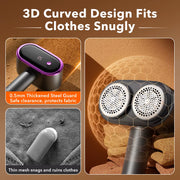Electric Lint Remover Fabric Shaver Dual Head 5 Speed LED Display Rechargeable Defuzzer for Sweaters Clothes Couch
