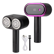 Electric Lint Remover Fabric Shaver Dual Head 5 Speed LED Display Rechargeable Defuzzer for Sweaters Clothes Couch